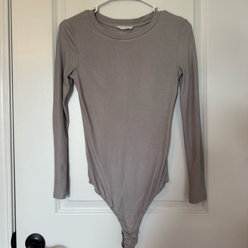 Elodie Gray Long Sleeve Small Bodysuit